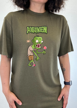 Load image into Gallery viewer, Halloween Green Monster Unisex Bamboo Viscose/Organic Cotton Short Sleeve Graphic T-Shirt
