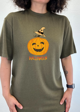 Load image into Gallery viewer, Halloween Pumpkin Unisex Bamboo Viscose/Organic Cotton Short Sleeve Graphic T-Shirt

