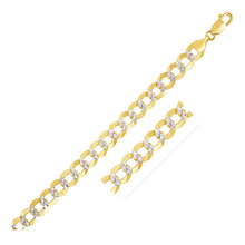 Load image into Gallery viewer, 8.2 mm 14k Two Tone Gold Pave Curb Chain
