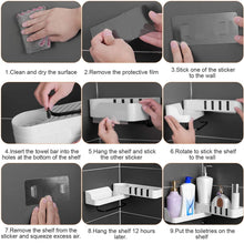 Load image into Gallery viewer, 180° Rotatable Bathroom Corner Caddy Shelf
