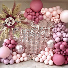 将图片加载到图库查看器，183Pcs Retro Hot Pink Baby Pink 4D Balloons For Baby Shower Bridal Shower Birthday Party For Decoration Girl Birthday Ballons
