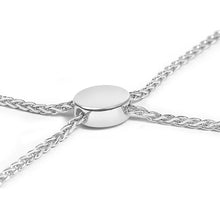 将图片加载到图库查看器，.925 Sterling Silver Diamond Accent Ribbon and Circle Bolo Adjustable Bracelet
