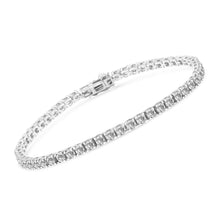 将图片加载到图库查看器，14K White Gold 5.00 Cttw Prong Set Lab Grown Round Diamond Classic Tennis Bracelet (F-G Color, VS2-SI1 Clarity) - 7.25"
