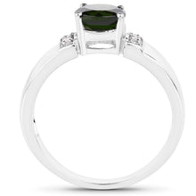 Load image into Gallery viewer, 1.29 Carat Genuine Chrome Diopside and White Topaz .925 Sterling Silver Ring
