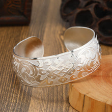 Load image into Gallery viewer, Big Elegant Luxury Amazing Classic Fashion Flower Metal Tibetan Indian Silver Vintage Retro Fashion Cuff Bracelet Bangle For Woman With Details of Animals
