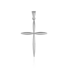 Load image into Gallery viewer, 14k White Gold Rounded and Pointed Cross Pendant
