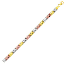 Load image into Gallery viewer, 14k Tri-Color Gold Weave Design Bracelet
