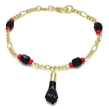 Load image into Gallery viewer, 18k Gold Azabache Black Hand Figa Kabbalah 6"
