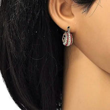 Load image into Gallery viewer, 18k Gold Filled High Polish Finish 5 Line Crystal Earring
