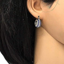 Load image into Gallery viewer, 18k Gold Filled High Polish Finish 5 Line Crystal Earring
