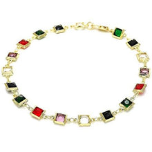 Load image into Gallery viewer, 18k Gold Filled High Polish Finish Dark Block Crystal Anklet
