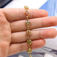 Load image into Gallery viewer, 18k Gold Filled High Polish Finish Gold Multi Color Crystal Anklet
