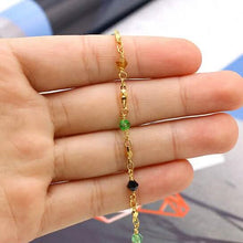 Load image into Gallery viewer, 18k Gold Filled High Polish Finish Multi Color Ball Crystal Ankle Bracelet
