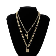 Load image into Gallery viewer, 18K Gold Key Lock Necklace
