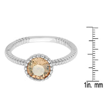 Load image into Gallery viewer, 18k Gold Plated Brass Solitaire Rope Engagement Ring with Swarovski Crystals
