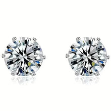 将图片加载到图库查看器，18K Gold Ear Bone Buckle Stainless Steel 6-Prong Zirconia Stud Earrings
