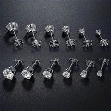 将图片加载到图库查看器，18K Gold Ear Bone Buckle Stainless Steel 6-Prong Zirconia Stud Earrings
