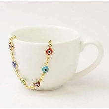 Load image into Gallery viewer, 18k Gold Plated Evil Eye Anklet Multi Color Crystal
