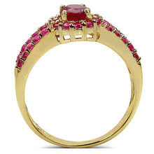 将图片加载到图库查看器，2.89 Carat Glass Filled Ruby, Created Ruby and White Topaz .925 Sterling Silver Ring
