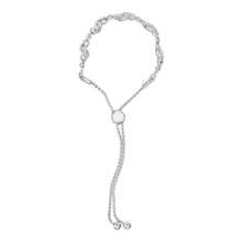 Load image into Gallery viewer, .925 Sterling Silver 1/2 Cttw Diamond Double Wave Bolo Bracelet
