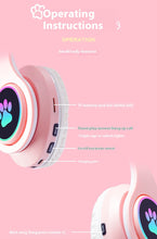 Load image into Gallery viewer, Interesting New Kids Headphones Wireless Bluetooth In Cat Ears Headphones Style With Noise Reduction Live Breathing Lights Glare and LED Lights
