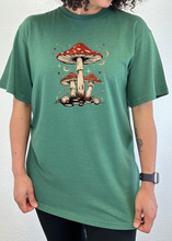Load image into Gallery viewer, Boho Retro Hippie Mushrooms Natural Unisex Bamboo/Cotton Graphic T-Shirt
