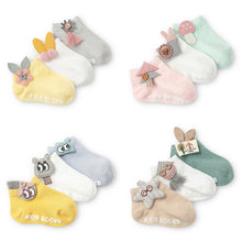 将图片加载到图库查看器，3 Pair/ SET  Baby Newborn Cotton Ankle Socks for Toddler Baby Girls Anti-slip Floor Sock Bowknot Flower Socks For Baby and Kids from 0-24M
