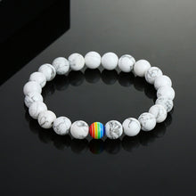 将图片加载到图库查看器，2Pcs/set White Black Couple Magnetic Bracelets Natural Stone Matching Bracelet Magnetic Beaded Bracelets Set Attraction Friendship Relationship Wish Bracelet Gift For Women Men Him Her Best Friends
