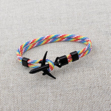 Load image into Gallery viewer, Modern Fashion Airplane Anchor Bracelets Men Charm Rope Chain Paracord Bracelet Women Male Air Force Style Wrap Metal Sport Hook Gift
