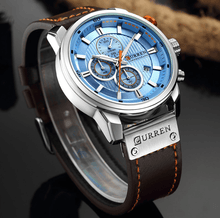 Load image into Gallery viewer, Men's Waterproof Elegant Sport Watch With Chronometers Day View, Leather  Belts And Hardlex Scratch Resistant Glass Perfect Gift For Him
