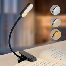 Load image into Gallery viewer, Stepless Dimming Desk Lamp Night Light For Kids Bedrooms Book Light USB Rechargeable Flexible LED Clip Reading Night Light In 3 Brightness Modes Table Lamp Desk Bedside Lantern for Reading in Bed, Travel, Music Stand
