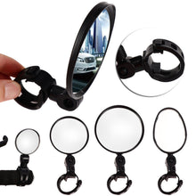 Load image into Gallery viewer, 1PC Bicycle Rearview Wide Angle Handlebar Mirrors Flexible Rotate Cycling Rear View Bike Mirror Adjustable 360 Degree Rotatable Rearview Bicycle Mirrors Shockproof Wide Angle Safety Mirror For Most Mountain Road Bike
