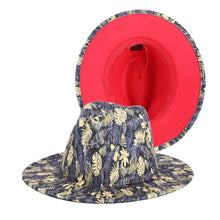 Load image into Gallery viewer, Beautiful Two Tone Luxury Fedora Hat Men's and Women's Hat Unique Retro Design Men's Fedoras Hat Colorful Fedoras Jazz Cap Elegant Soft Hat Wide Brim Party Hats 56-58CM
