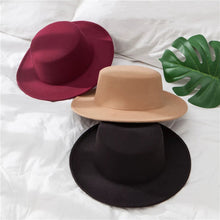将图片加载到图库查看器，Winter Autumn Woolen Women Men Fedora Hats Fashionable Women Classic Wide Brim Fedora Hat Adjustable Big Fedoras Hat Luxury Brim Fedora Hat Summer Men Classic Hat
