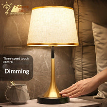 Load image into Gallery viewer, Modern Touch Sensor Dimming Luxury Living Room Simple Nordic LED Table Lamp Creative Simplicity Cloth Desk Light Indoor  Decorative Table Lamp Cute Study Lamps for Bedroom Décor
