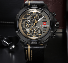 Load image into Gallery viewer, Men's  Sports Waterproof Watch With Chronometers And Leather Belt Multifunction Wristwatch Unique Design Perfect Gift
