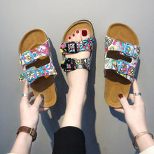 将图片加载到图库查看器，Soft Casual Slippers Women Summer Beach Slides Slippers Flip Flops Non-slip Buckle Strap Girls Indoor Outside Shoes Adjustable Double Buckle Strap Casual Comfort Footbed Slides Sandals For Indoor And Outdoor Beach
