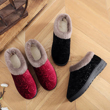 Load image into Gallery viewer, Home Slippers For Women Winter Warm Plush Cotton Home Slippers Women Non Slip Velvet Cotton Couple Soft Shoes Indoor Warm Fuzzy Plush Fleece Lining Bedroom Comfy Home Living Room Shoes
