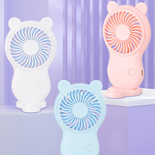 Load image into Gallery viewer, Handheld Pocket Mini Fan Portable With Bracket USB Mini Fan Portable Pocket Fan Cartoon Handheld Desktop Rechargeable Standing Fan Three Gear Wind Speed Regulation Battery Operated USB Small Fan with 3 Speeds for Home Office Car Outdoor Travel
