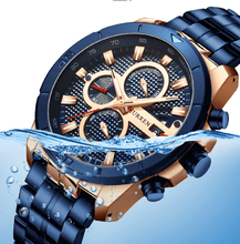 Load image into Gallery viewer, Men's Waterproof  Watch With Chronometers Day View And Fluorescent Hands Unique  Luxury Design  Perfect Gift
