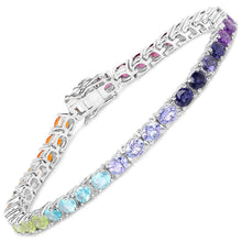 Load image into Gallery viewer, 12.04 Carat Genuine Multi Stone .925 Sterling Silver Bracelet
