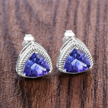 Load image into Gallery viewer, 4.24 Carat Genuine Tanzanite 14K White Gold Earrings
