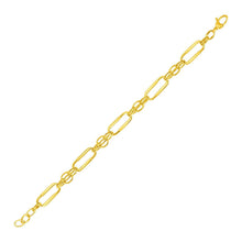 Load image into Gallery viewer, 14k Yellow Gold Bracelet with Polished Rectangular Oval Links
