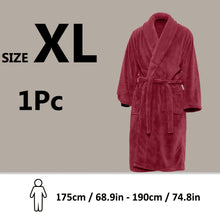Load image into Gallery viewer, Unisex Extra Warm Coral Fleece Bathrobe Mens and Women Adult Robes for Your Bathroom Bath Towel Bedroom Shawl Collar Robes, Valentines gift for lovers
