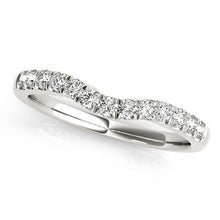 Load image into Gallery viewer, 14k White Gold Diamond Curved Design Wedding Band (1/4 cttw)

