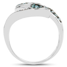 将图片加载到图库查看器，0.76 Carat Genuine Blue Diamond .925 Sterling Silver Ring
