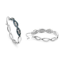 Load image into Gallery viewer, 0.52 Carat Genuine Blue Diamond &amp; White Diamond .925 Sterling Silver Earrings
