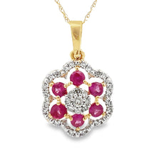 Load image into Gallery viewer, .46ct Ruby Diamond Fashion Pendants 10KT Yellow Gold
