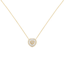 将图片加载到图库查看器，10KT Yellow Gold Diamond Heart Pendant Necklace (1/2 cttw, H-I Color, I1-I2 Clarity)
