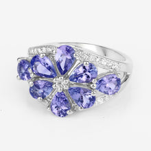Load image into Gallery viewer, 3.24 Carat Genuine Tanzanite and White Topaz .925 Sterling Silver Ring
